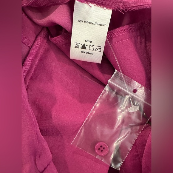 Venus NWT SZ 12 Elegant Women's Fuschia Pink Criss Cross Blouse - Picture 6 of 7